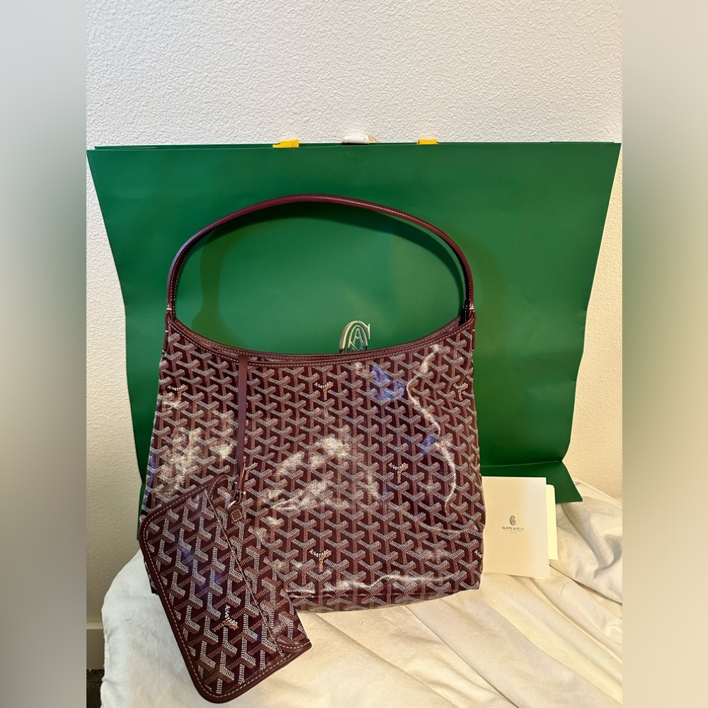 [Like New] Goyardine Boheme Hobo Burgundy